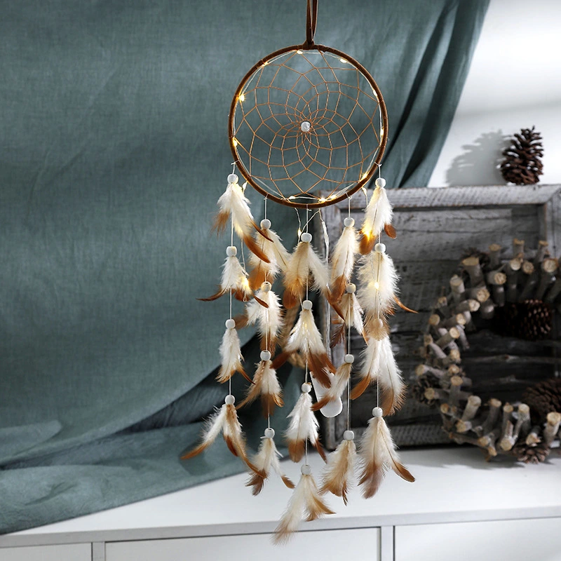 Indian Dreamcatcher Wind Chimes Feather Retro Furnishings Hanging Decoration Festival Gift Pendant