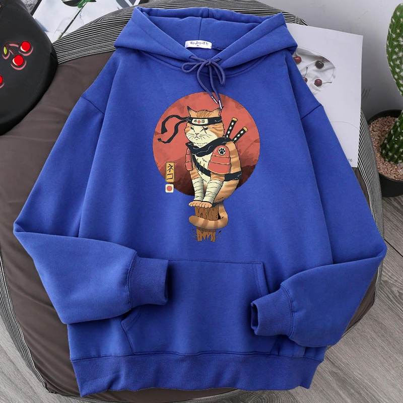 Cat Printing Hoodie Men Fashion Couple Hood