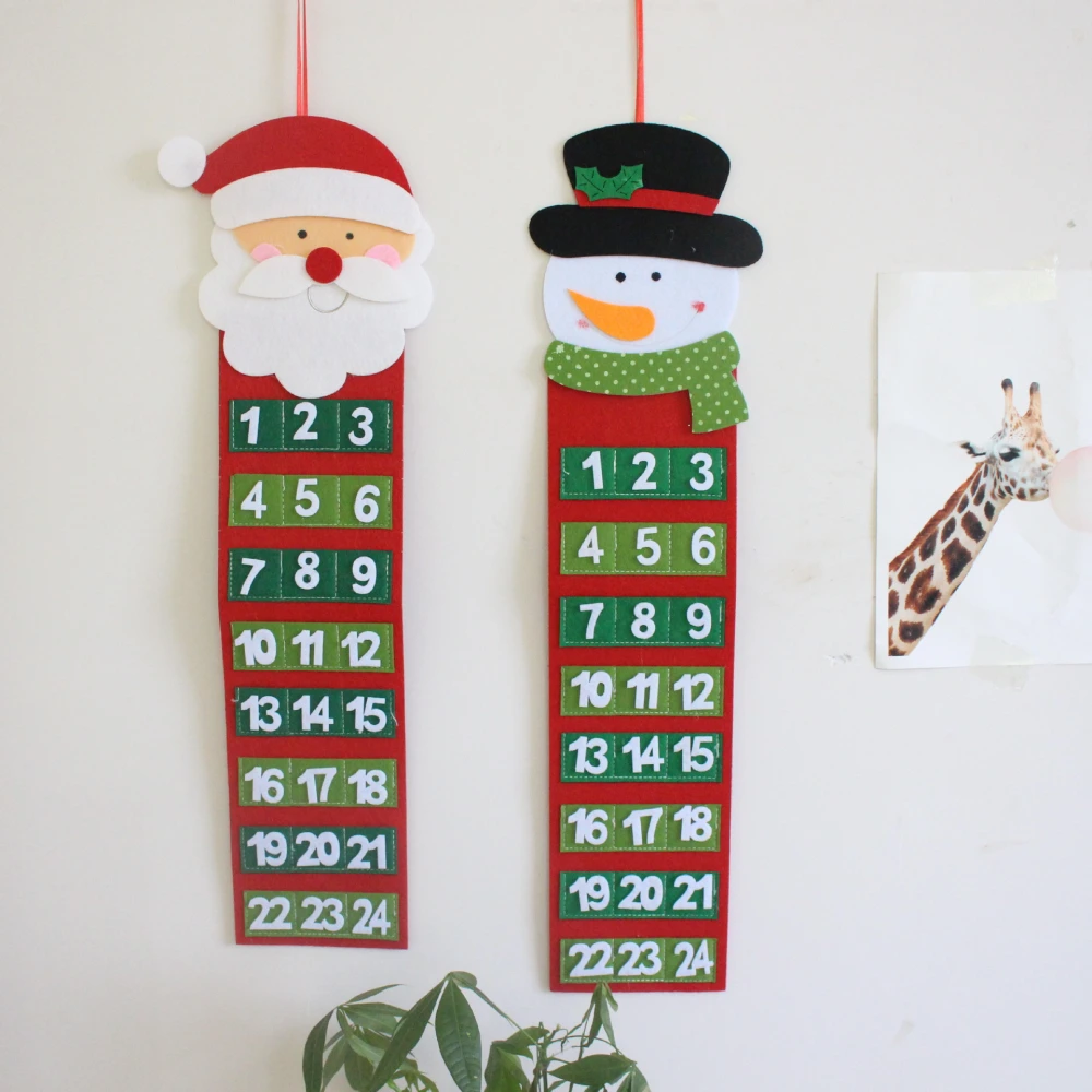 Christmas Tree Calendar Pendant Christmas Decoration Creative Nonwoven Fabric Hanger Christmas Countdown Calendar