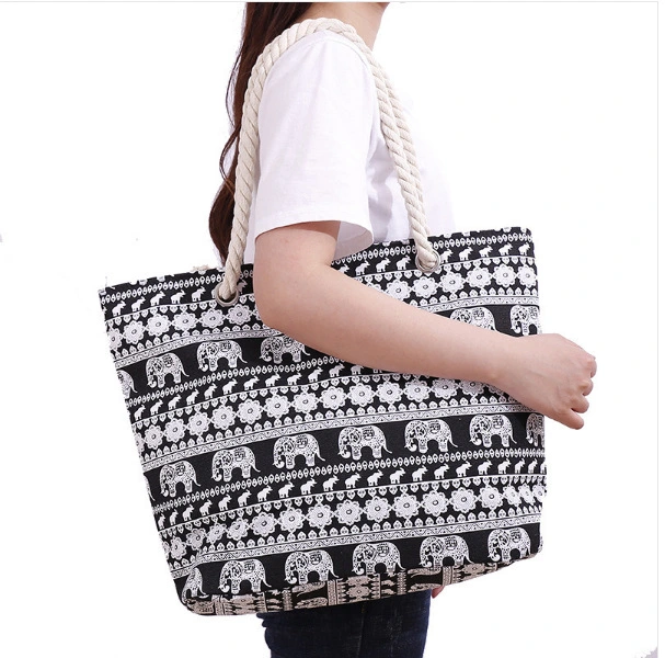 Trendy Korean Style Shoulder Bag Sports Casual Women's Bag Canvas Animal Shading Large Capacity