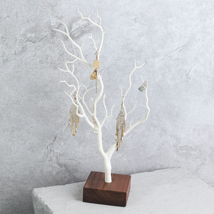 Walnut Jewelry Display Stand Tree Earring Necklace