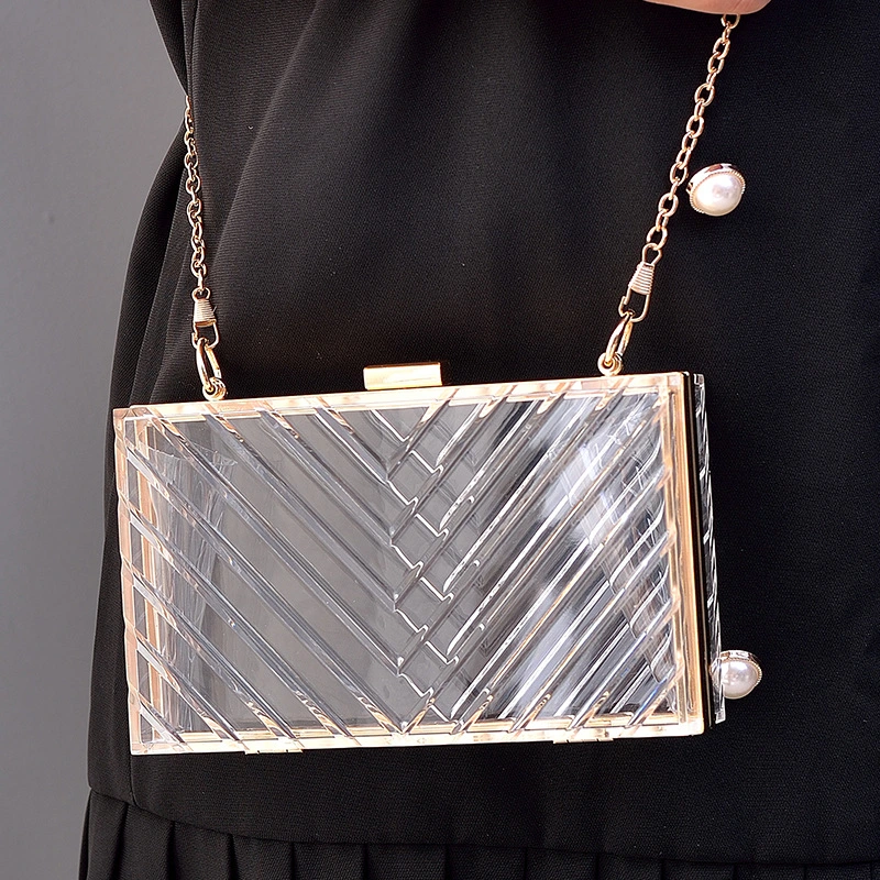 Metal Chain Transparent Acrylic Bag