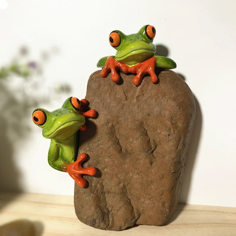 Home Accessories Cute Creative Resin Frog Stickers Ornaments