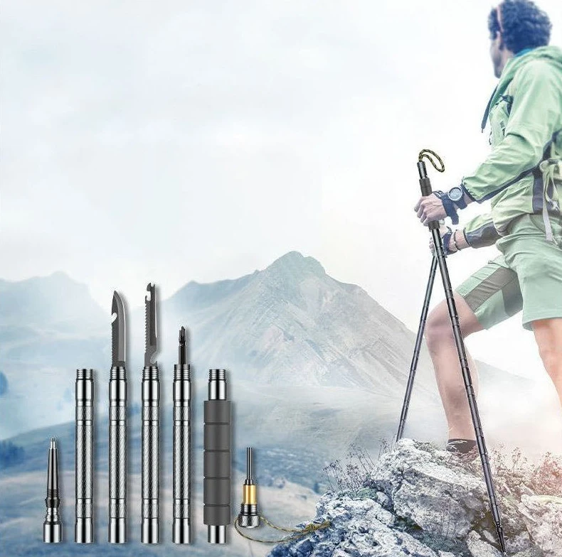 Alpenstock Folding Multifunctional Outdoor Hiking Self-defense