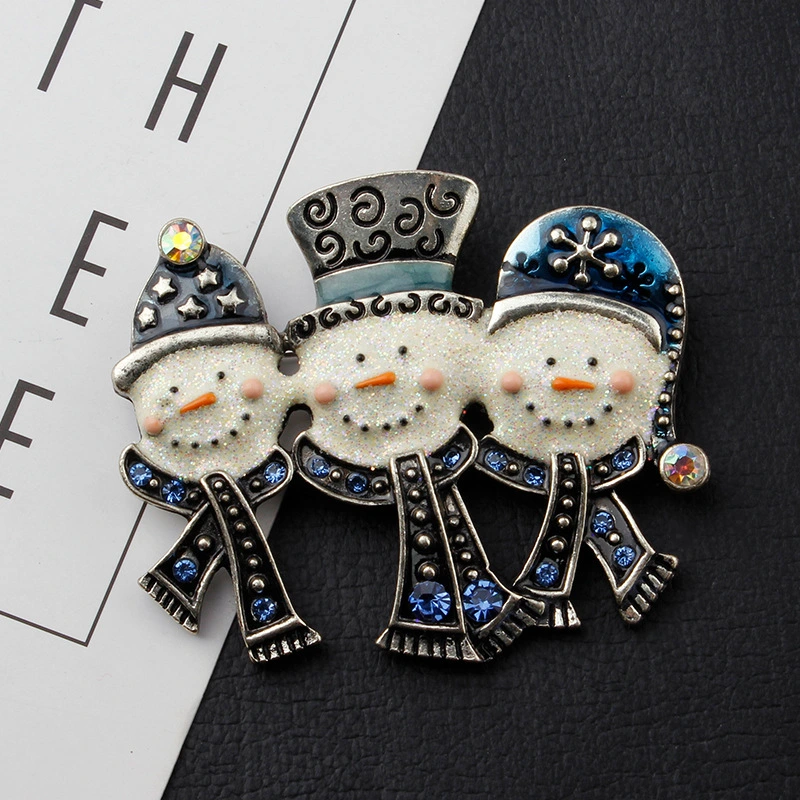 Alloy Cute Personalized Little Snowman Brooch Badge