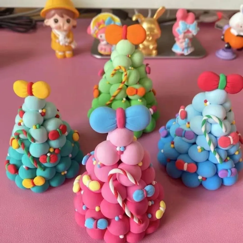 Handmade Clay Christmas Tree Little Girls' Boredom-relieving Interaction