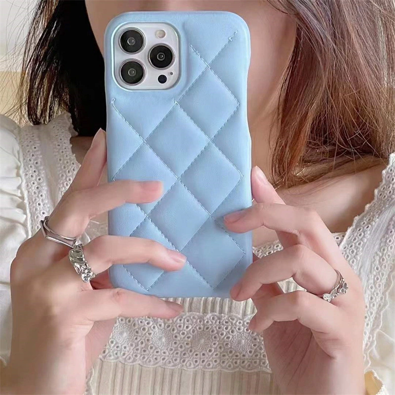 Small Fragrant Rhombic Sheepskin Phone Case