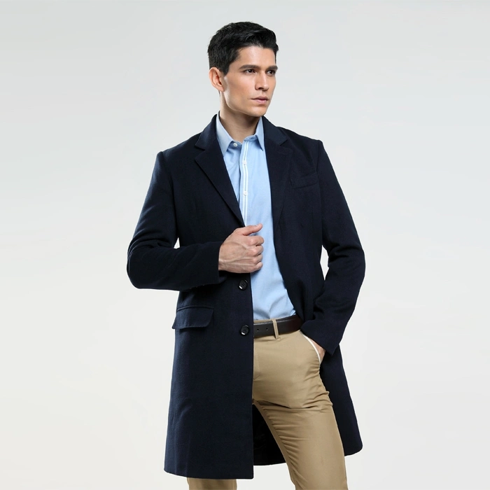 Autumn And Winter Men's Woolen Coat Slim And Long