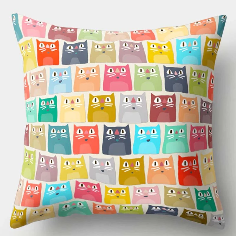 Color Pillow Coating And Cat Pillowcase