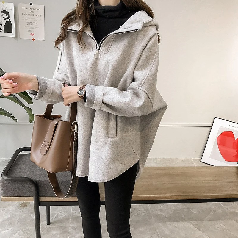 Women's Hooded Sweater Pullover Long Sleeve Coat