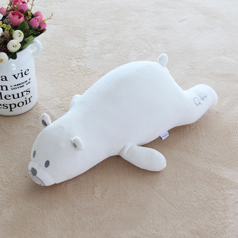 Short Plush Doll Birthday Gift Sleeping White Bear