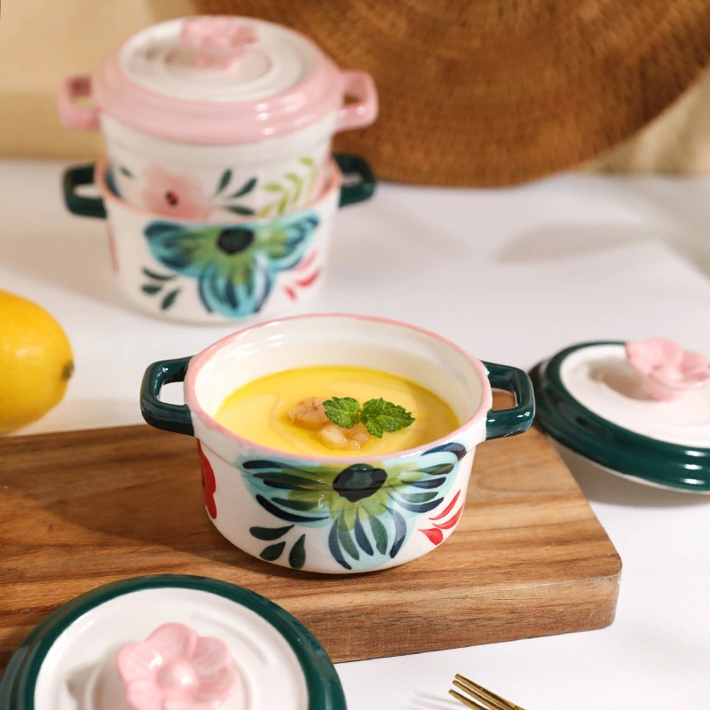 Household Ceramic Stew Cup With Cover