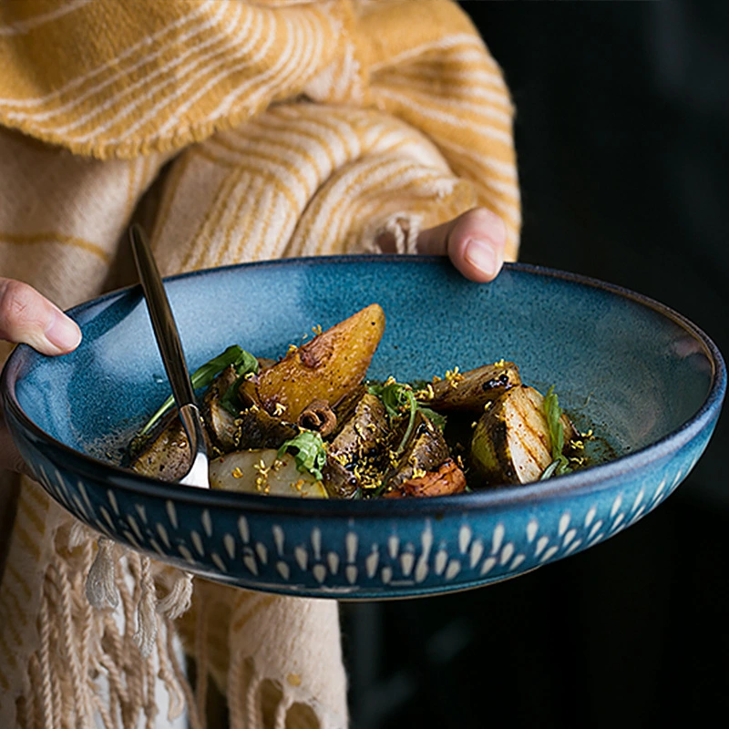 Blue Ceramic Serving Bowl