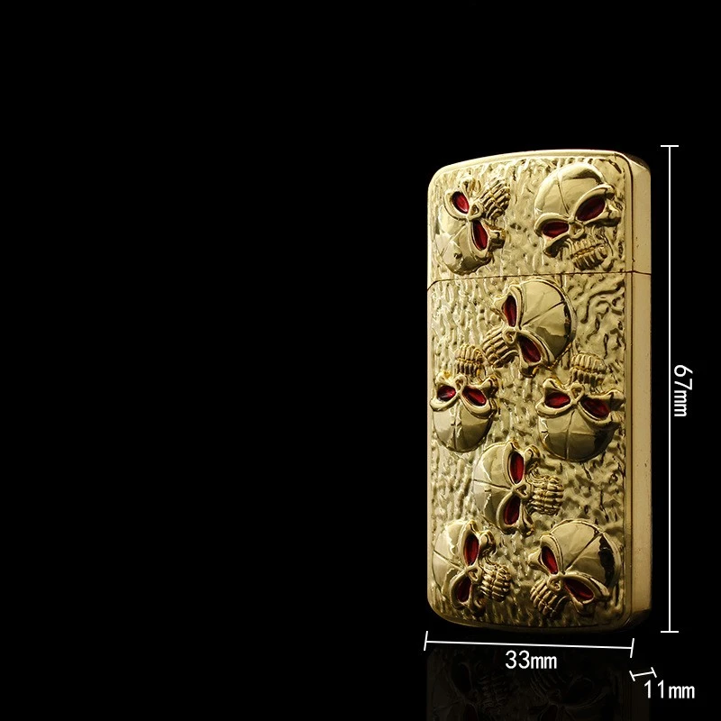 Creative Metal Red Green Eye Skull Windproof Lighter