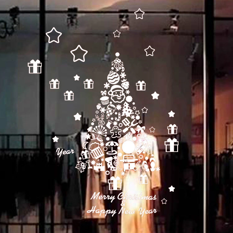 New Christmas Tree Living Room Bedroom Window Glass Wall Sticker