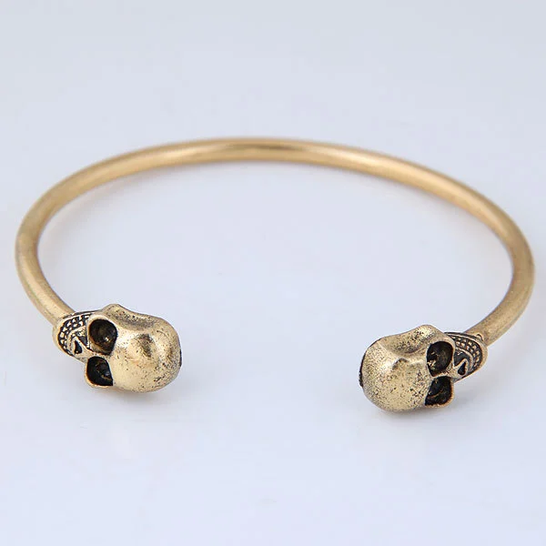 High End Fashion Alloy Vintage Double-sided Skull  Bracelet