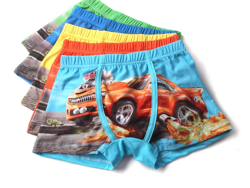 Children's Underwear Cartoon Car Comfortable Boy Cartoon Milk Silk Boxer Briefs