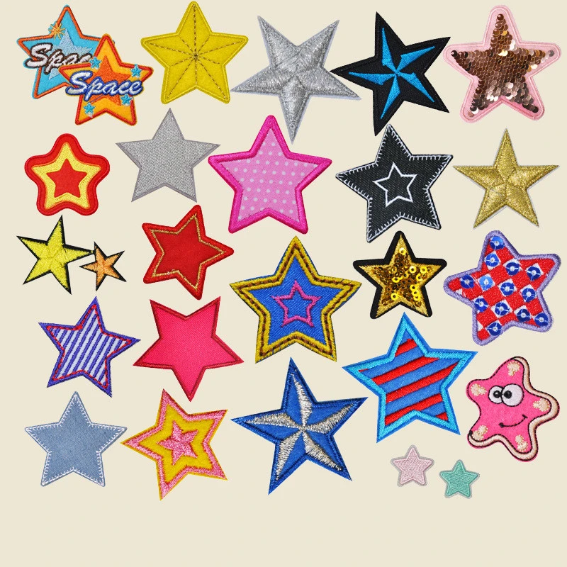 Exquisite Five-pointed Star Series Embroidered Fabric Patch