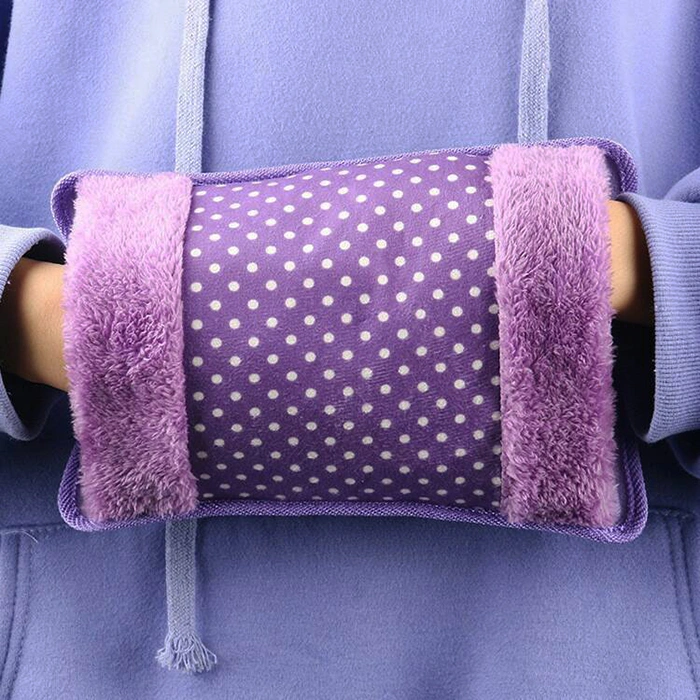 Winter Charging Hot Water Bottle Double Hand Add Velvet