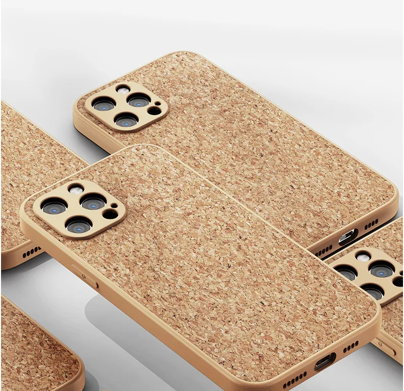 Wood Grain Phone Case Silicone Straight Edge Fine Hole