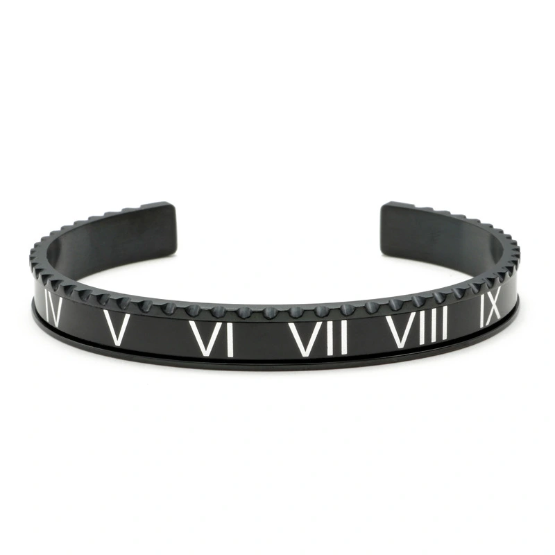 New Roman numeral cuff bracelet stainless steel four-color bracelet