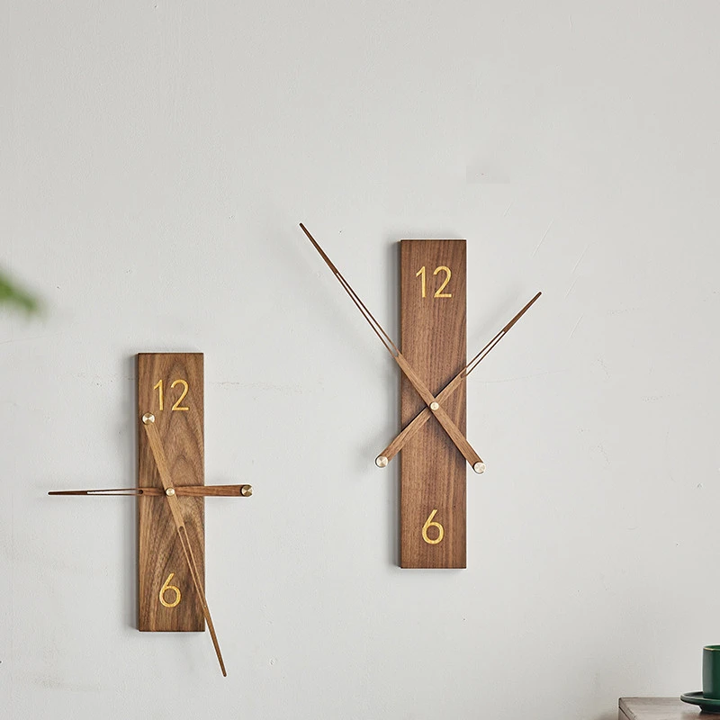 Fashion Black Walnut Big Pointer Clock