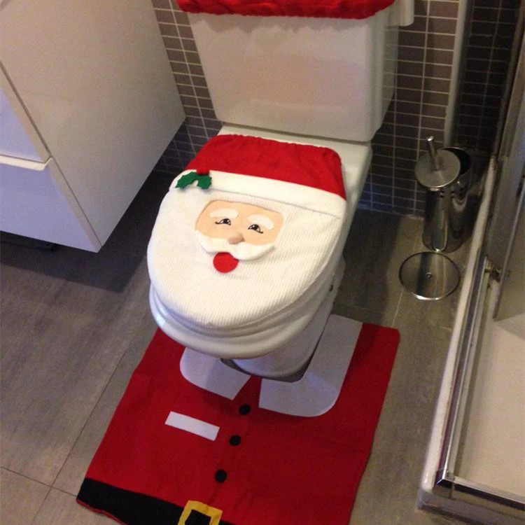 Christmas Style Printed Bathroom Toilet Set