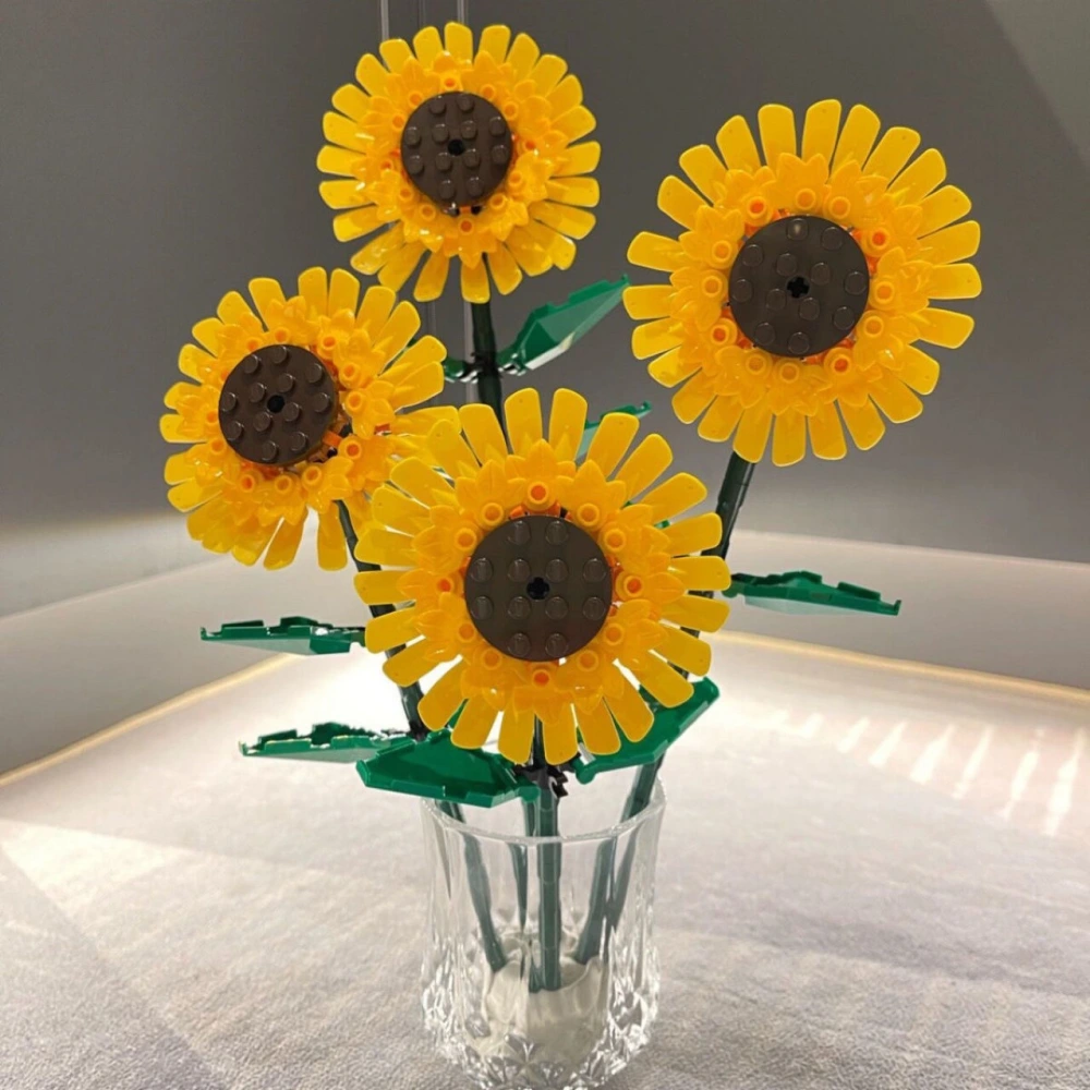 Compatible With Sunflower Bouquet Rose Building Blocks