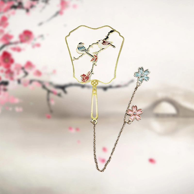 Retro Metal Creative Flower And Bird Shape Bookmark