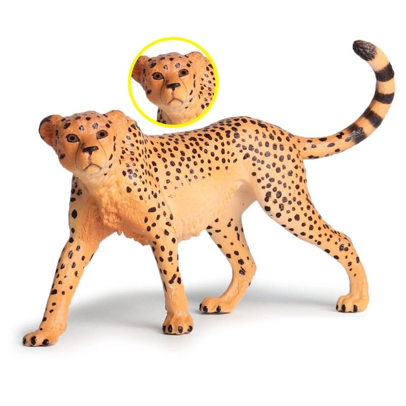 Simulation Cheetah Model Solid Plastic Animal Toy Ornaments