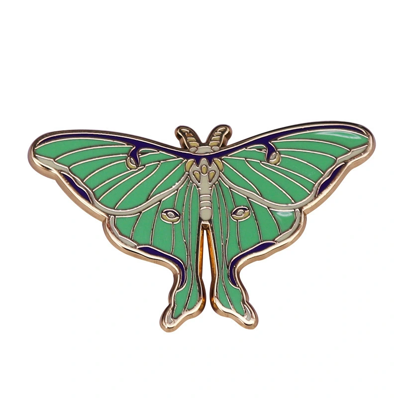 Silkworm Moth Enamel Brooch Fashion Jewelry Accessories