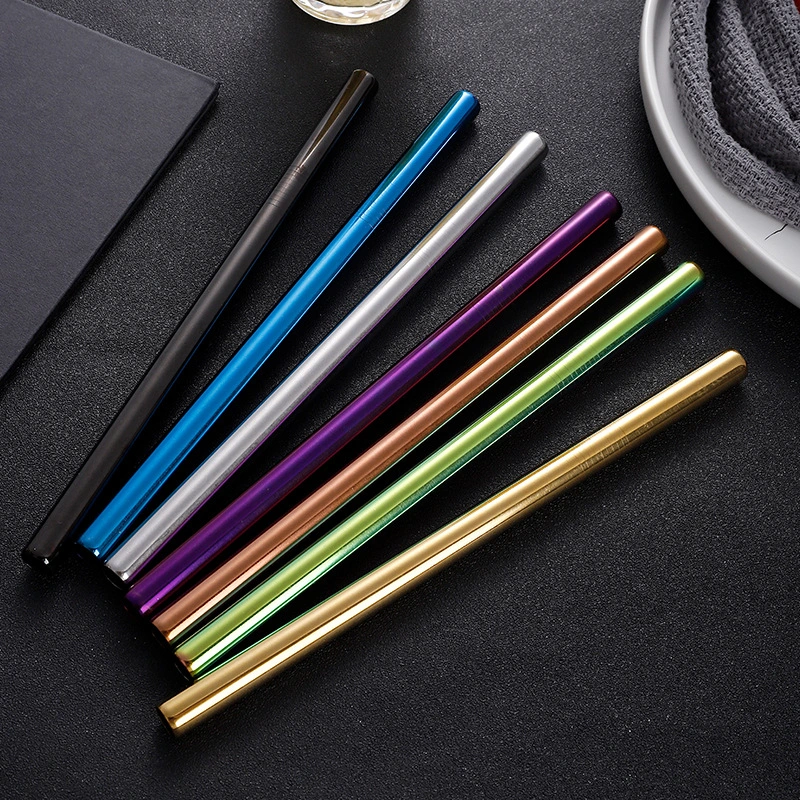 304 Stainless Steel Straw Package Creative Color Milk Tea Drink Coffee Metal Straw