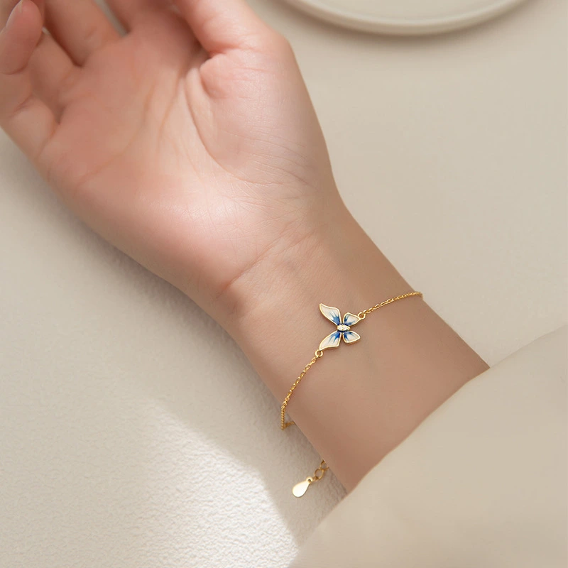 Gold Simple Diamond Inlaid Female Bracelet