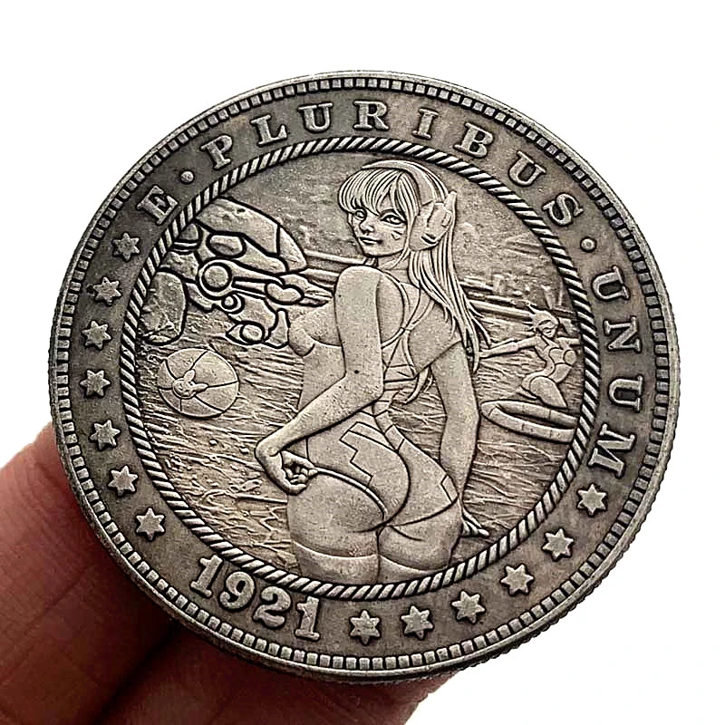 1921 Wandering Coin Small Lolita Brass Old Silver Medal