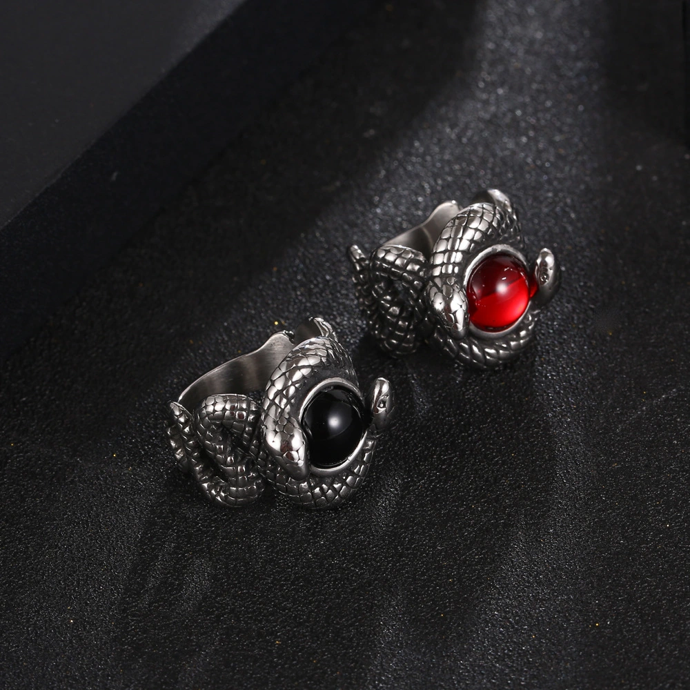 Vintage Double Snake Men's Ring