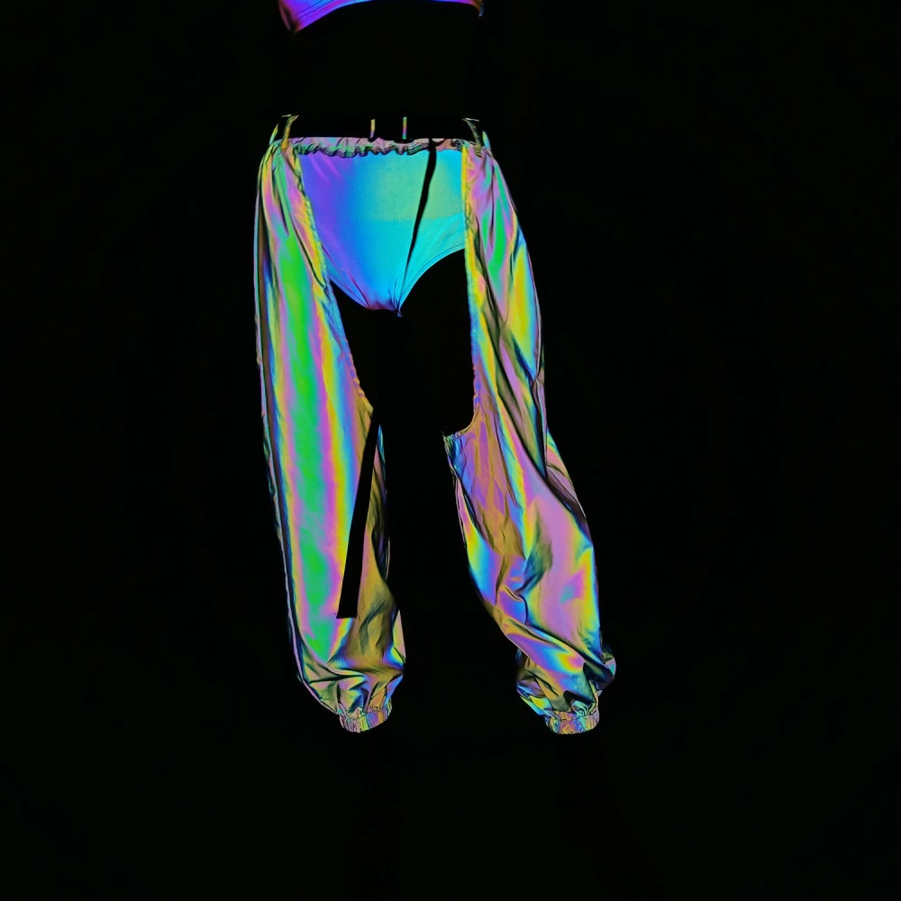 Women's Street Fashion Colorful Reflective Pants