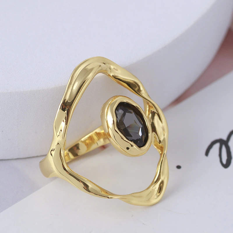 Tide Brand Jewelry Wholesale Fold Geometric Irregular Ring