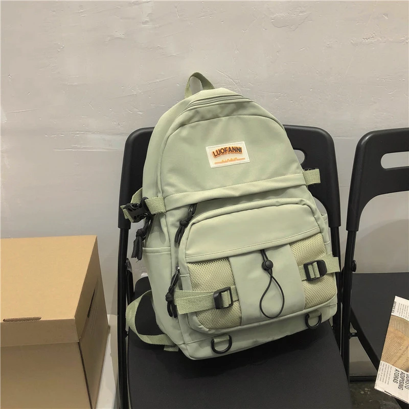 Backpack Fashion College Students Bag Nylon Cloth Net Buckle Backpack