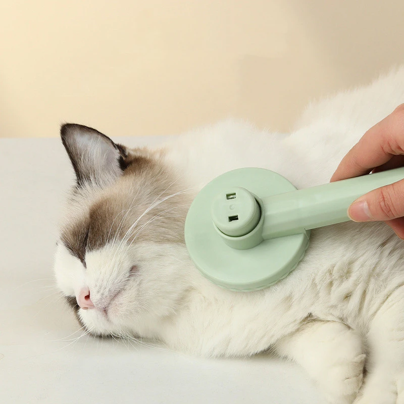 Pet Cat Dog Button Self-cleaning Comb