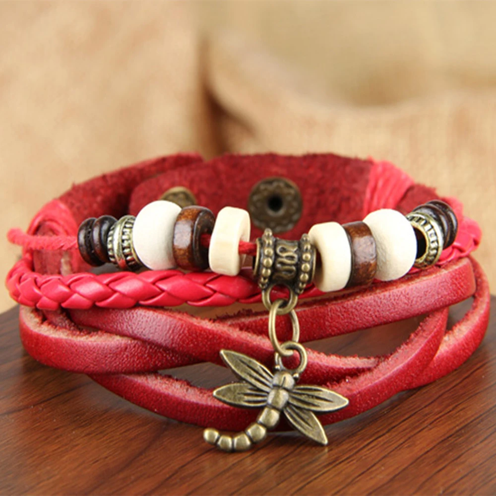 Wax Rope Leather Multi-layer Hand-woven Simple Casual Bracelet