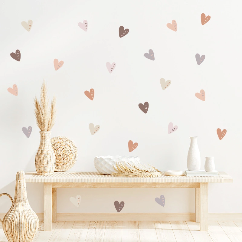 Love Heart Boho Self-adhesive Wall Stickers New Heart-shaped Decorative Stickers BR32118-BR32121