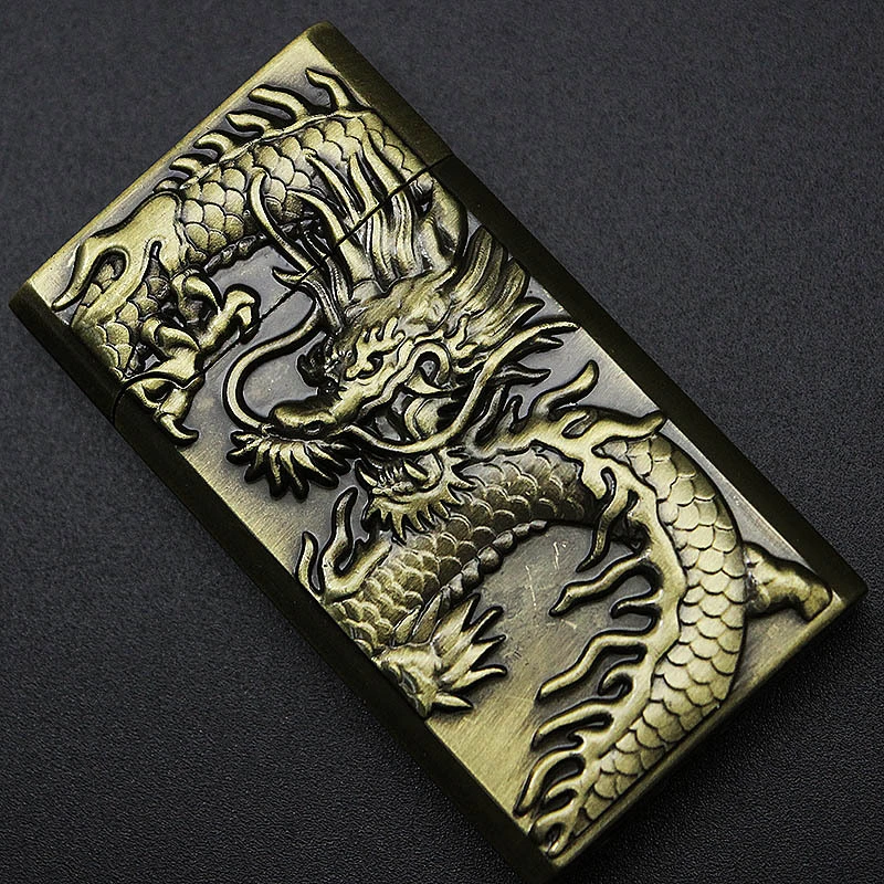 Relief Dragon Crisp Sound Red Fire Windproof Langsheng Lighter