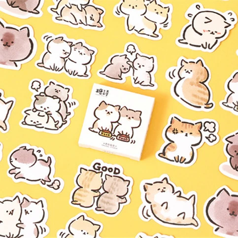 Carton Stickers Cute Cartoon Dog Naughty Meow