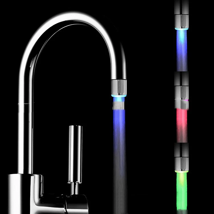 Colorful Luminous Mini Micro-shaped Colorful Color Changing Faucet Colorful Self-changing Temperature Control