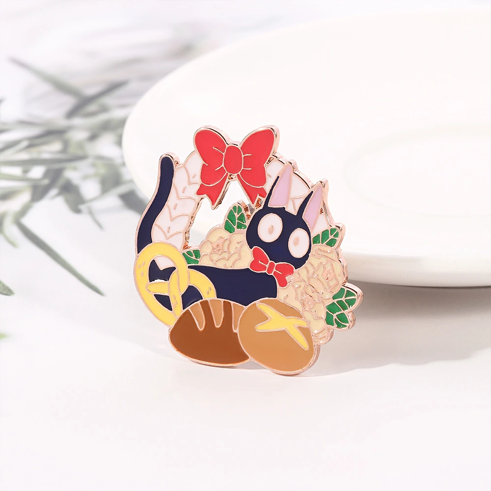 Creative Simple Printing Kitty Brooch