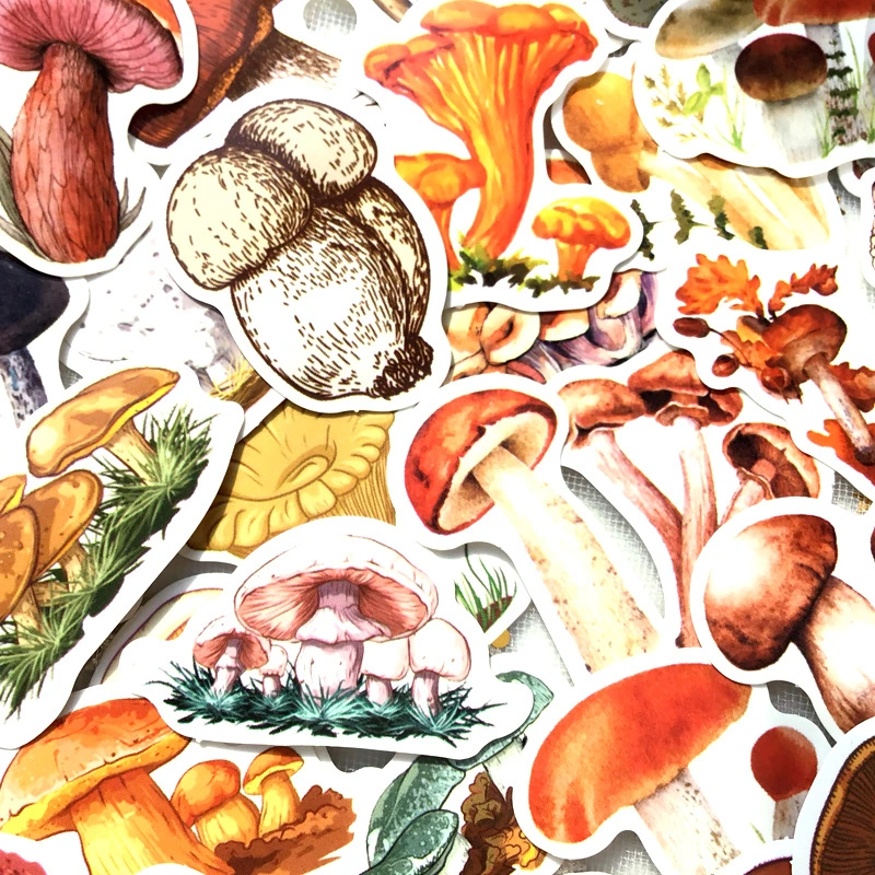 Waterproof Sticker Mushroom Record Mobile Phone Glass Decoration