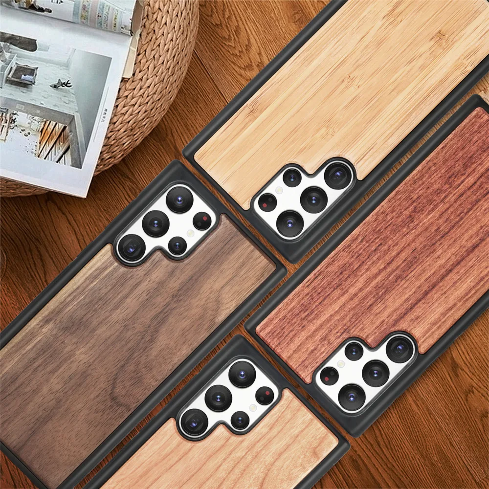 Home Fashion Simple PC Drop-resistant Wooden Phone Case