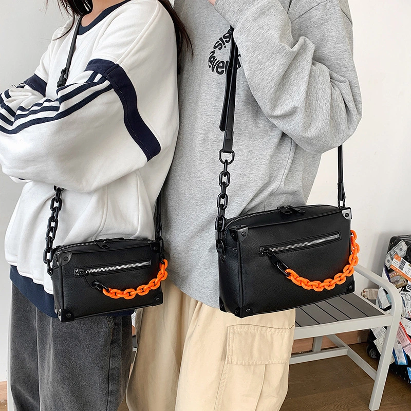 Trendy Brand Small Square Bag Boys Retro Chain