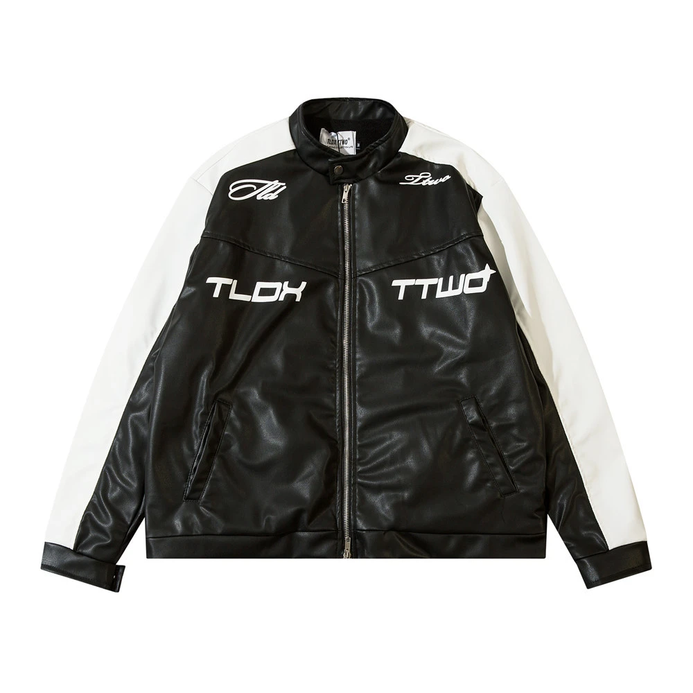 Men's Winter Loose Color Blocking Biker Racing Ins American Style Flight Suit