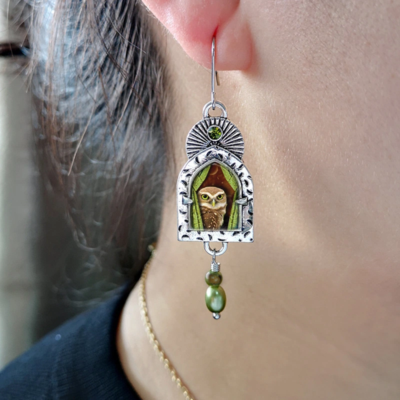 Women's Fashion Vintage Owl Pattern Earrings